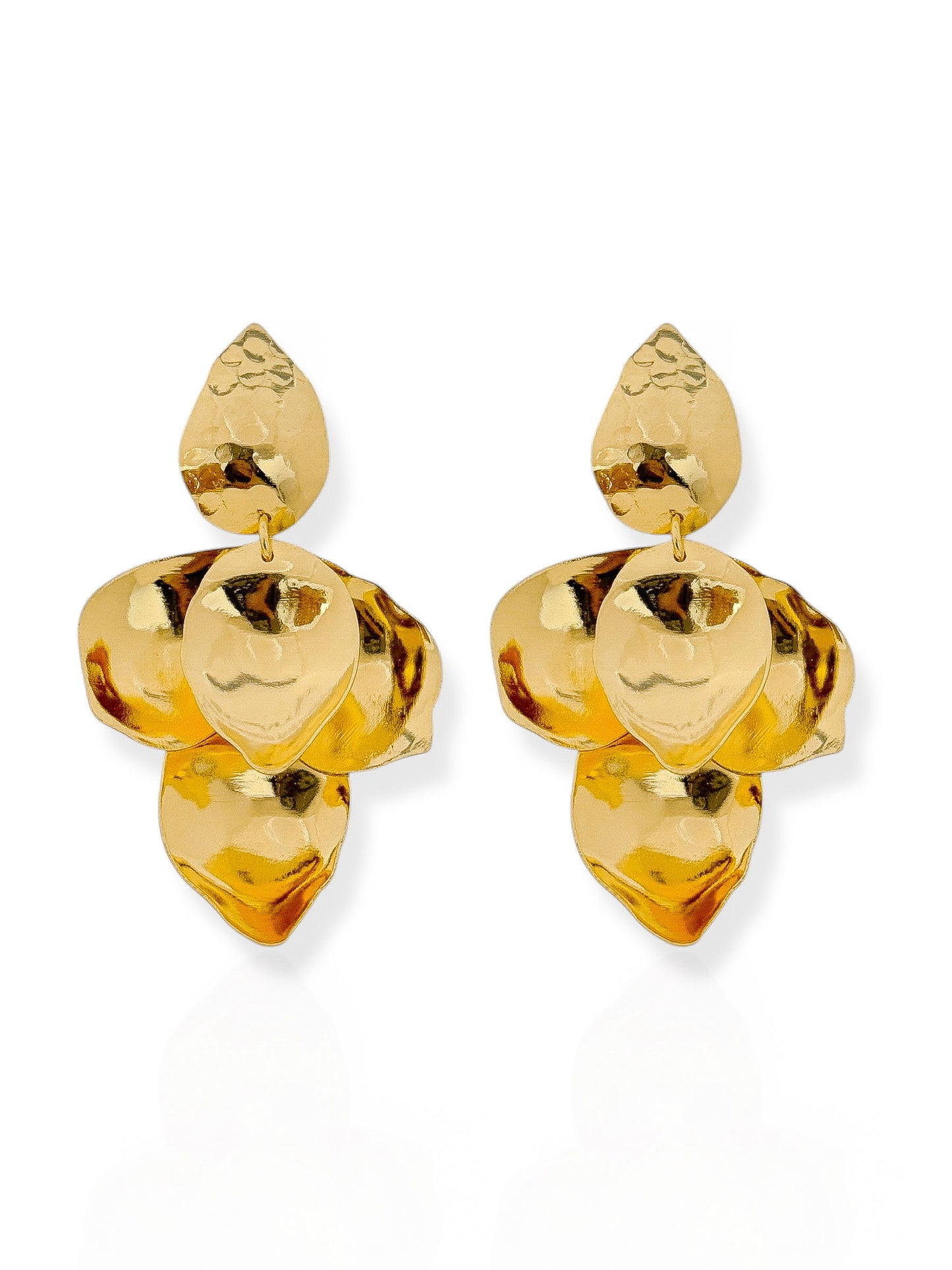 Aretes Pétalos Oro