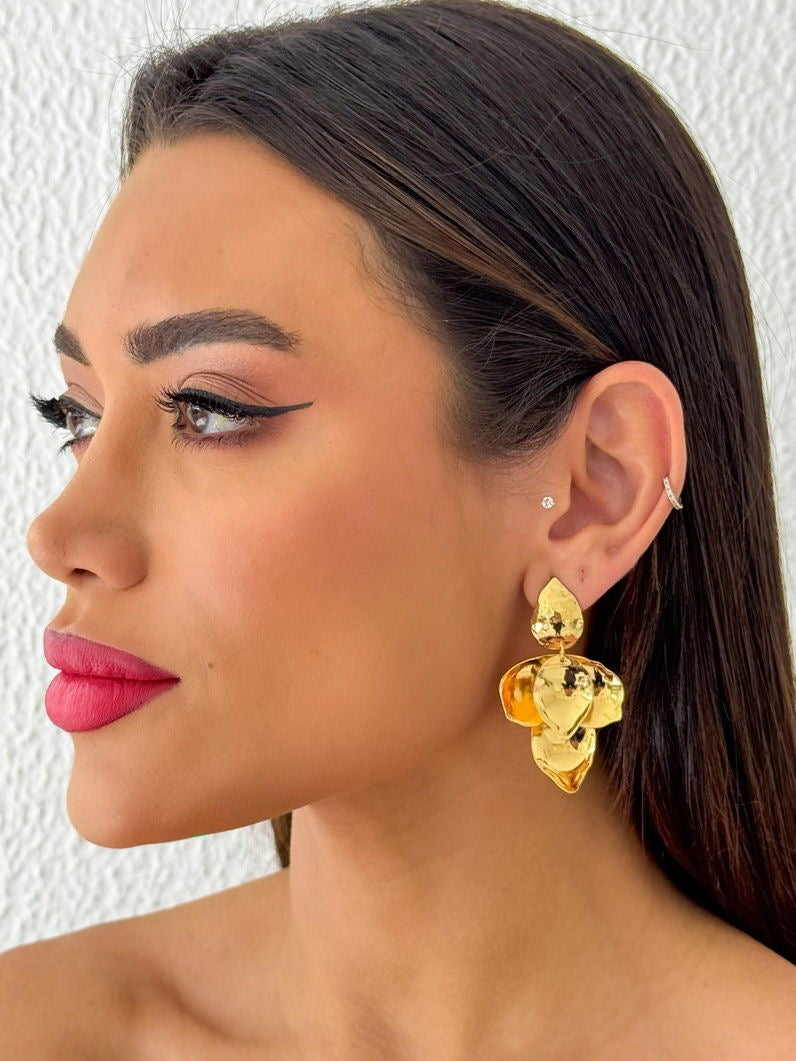 Aretes Pétalos Oro